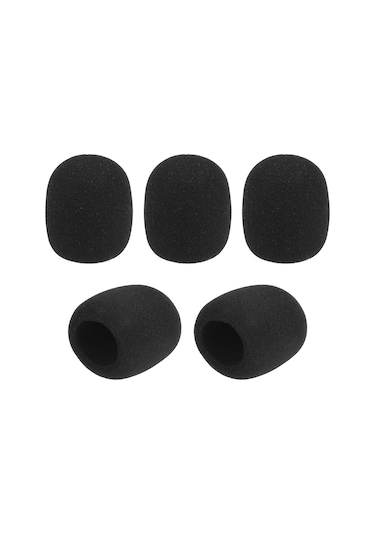 Konesam 5'li Paket Siyah Mikrofon Köpük Koruması - Ruhsat, Rüzgar Ve Ortam Gürültüsünü Azaltır - Standart Top Tipi Mikrofonlar İçin Uyumlu