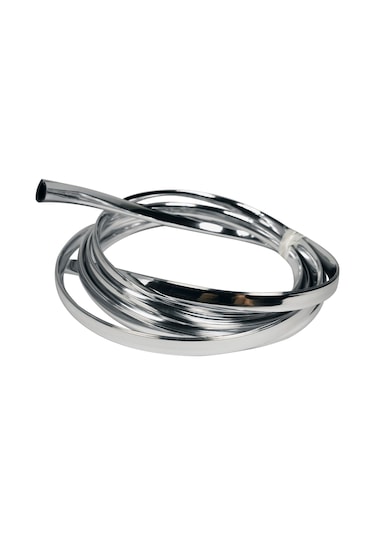 U Tip Geçmeli Krom Nikelaj Şerit Krom Silver Geniş 3 Metre