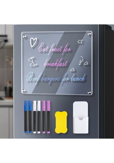 Buzdolabı İçin 40x30cm Akrilik Manyetik Takvim - Kuru Silme, Kaliteli Materyal, Kolay Kurulum, Planlama Ve Hatırlatmalar İçin Dy1077 Siyah Siyah