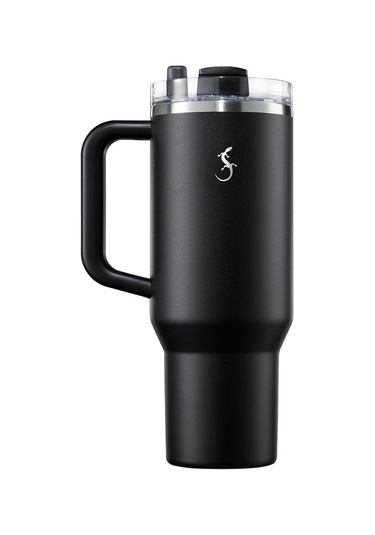 Lurch Big Cup 1.2 L, Paslanmaz Çelik Termos - Uzatılabilir Pipetli, Çift Cidarlı, Sızdırmaz Mat Siyah