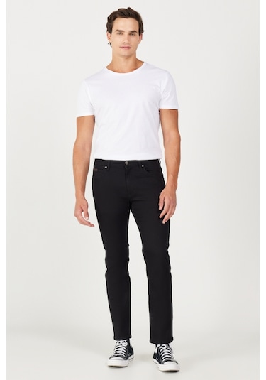 Wrangler Arizona Straight Fit Düz Kesim Normal Bel Düz Paça Esnek Siyah Erkek Pantolon W211842001 Siyah