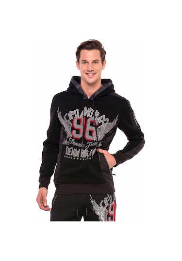 Cipo & Baxx Cl358 Baskılı Nakışlı Kapşonlu Kapşonlu Sweat L 001
