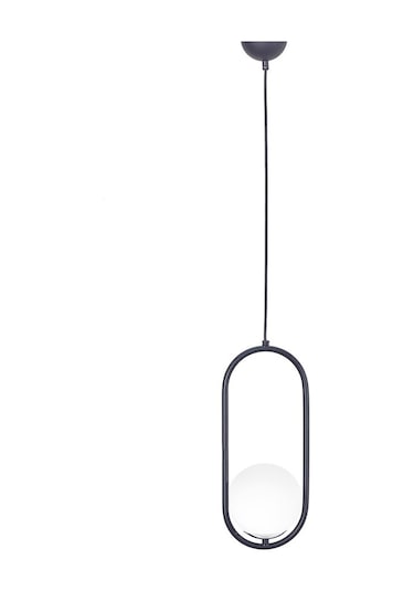 Luzarana Zenga Tekli Siyah-Krom Metal Gövde Beyaz Camlı Tasarım Lüx Sa... Çok Renkli