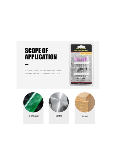 Yifomall 12 Adet 3mm Uç Çaplı Elektrikli Freze Aksesuar Seti - Taşlama, Kesme Ve Parlatma İçin Zımpara Ve Fırça Uçları