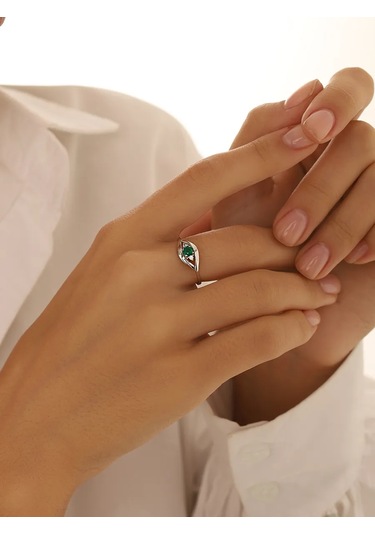 Serebranyj Dom Doğal Akik Taşlı 925 Ayar Gümüş Yüzük 194848042 Gri