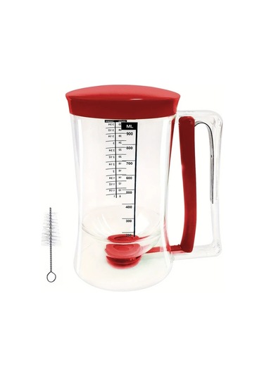 Elmpaly Transparent Kırmızı Katlanır Pankek Waffle Makinesi Fırça li