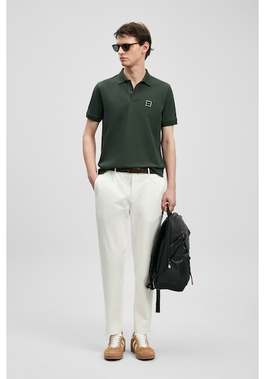 Lufian Carter Smart Erkek Polo Tişört Haki Haki 111040233100630 Haki