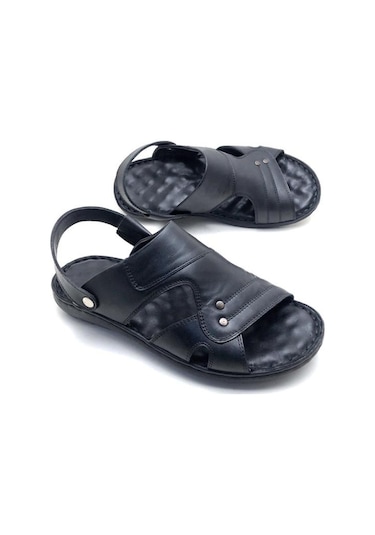 Umut Deri Büyük Numara Ortopedik Masajlı Sandalet (485690994)