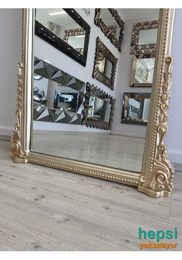 Matmazel Model Platin Altın Renk Varaklı Boy Aynası