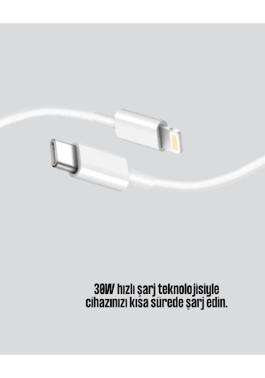 Kalite 30w Type - c Lightning Hızlı Şarj Kablosu 1.2m Dayanıklı
