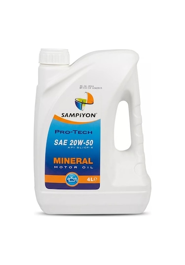Şampiyon Pro-Tech 20W-50 Mineral Motor Yağı 4 L