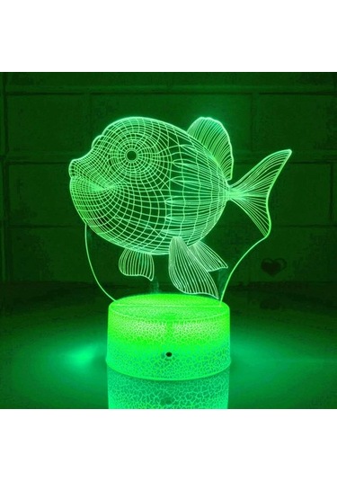 Goldenqian 3d Balık Gece Işığı Lambası Illusion 7 Renk Değiştirme Dokunmatik Anahtarı Masa Masa Dekorasyon Lambaları Akrilik Düz Abs Taban Usb Kablosu Oyuncak İle Hediye 0vdkyx Siyah