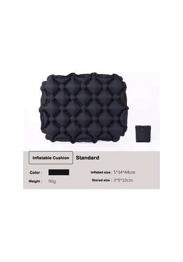 Xuweiwei Siyah Hafif Şişme Koltuk Minderi - Kamp Yürüyüş Plaj İçin Portatif Katlanır Sandalye Siyah