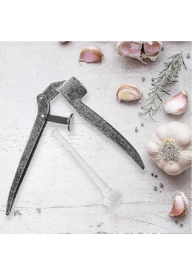 Walkbee Alüminyum Sarımsak Ezici Seti Temizleme Aleti Dahil Siyah