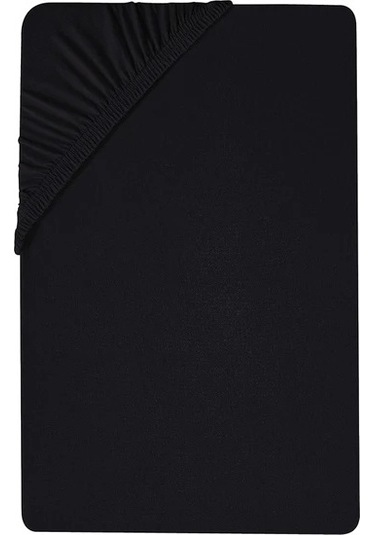 Şanlı Tek Kişilik Penye Lastikli Çarşaf Siyah