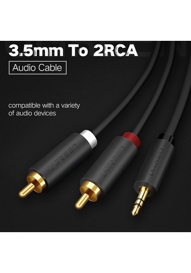 Ebitda 10512 Rca Y Splitter Stereo Ses Kablosu 3.5 Mm 3 Metre Ugreen Marka