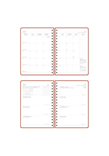 2026 A5 Spiralli Keten Haftalık Ajanda 12 Aylık - Mercan Mercan