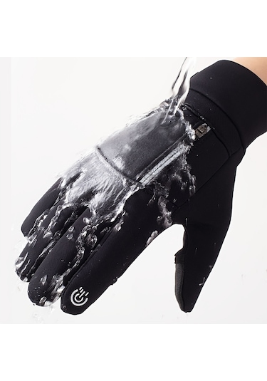 Sones M247 001 Windproof Su Itici Dokunmatik Fermuar Bölmeli Kışlık Eldiven Unisex