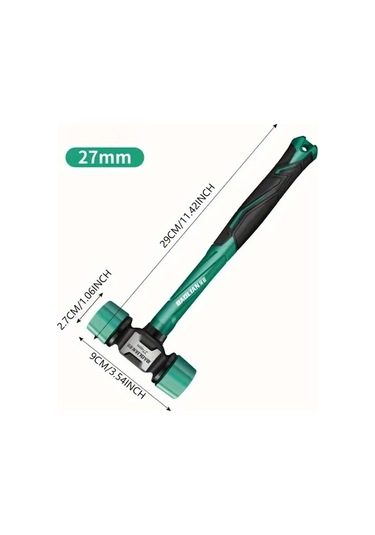 Willowhaven Kaymaz Tutamaklı 27mm Kauçuk Çekiç Dayanıklı Metal Başlı Zemin & Fayans