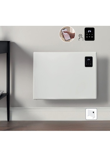Elektrikli Wifi Konvektör Panel Isıtıcı 1500 W Beyaz