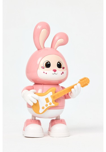 Dans Eden Müzikli Ve Işıklı Gitarist Tavşan Pembe Renk