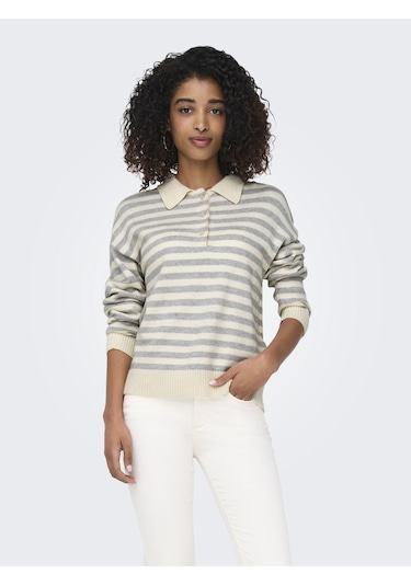 Only Bayan Polo Yaka Sweatshirt 15356689 Bej