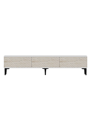 Tsa1804bt - Ferro180 Tv Stand, Tv Sehpası Beyaz-traverten Kapak 180cm Beyaz-traverten