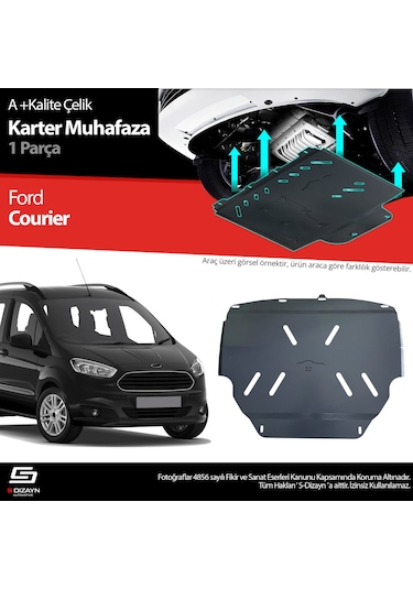 S-dizayn Ford Courier Çelik Karter Muhafaza Koruma 2018-2023 A+ Kalite