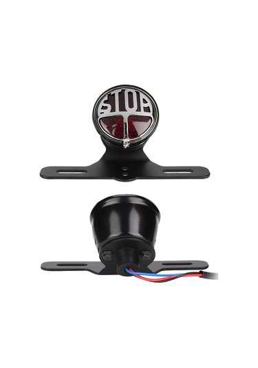 Moveevo Motosikletler İçin Klasik Stiliyle Yenilenen Durma/fren Lambası - Aluminyum Gövde, Yüksek Parlaklık, Evrensel Uyum, Plaka Tutuculu