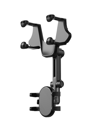 Xindoker Araç Geribakış Aynası Tutucu, 360 Dönebilen, Tek Elle Kullanıma Uygun, Ar Navigasyon İçin, Görünümü Engellemeyen Akıllı Telefon Tutucu Siyah