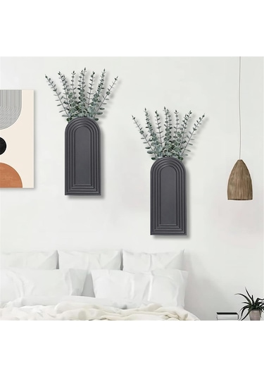 Paket Ahşap Duvar Vazo Seti Modern Çiftlik Evi Ve Boho Duvar Dekoru