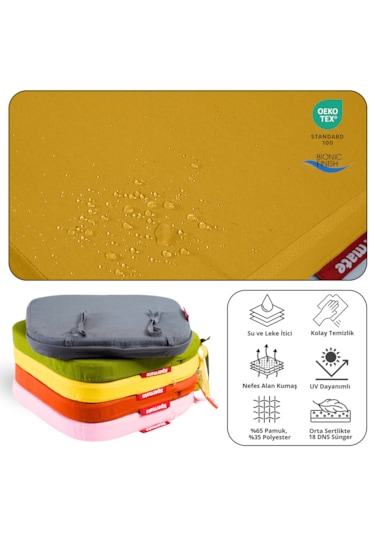 Xpermate 6'lı Standartfit Oval Sandalye Minderi 42x42x5 Hardal