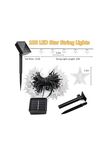 Tenfowee Güneş Enerjili Bahçe Ve Balkon Işıkları, 100 Led Su Geçirmez Şenlik Aydınlatma Seti Diğer