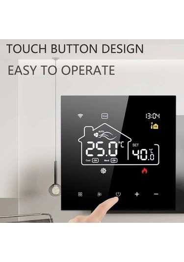 Yaozixa Me-82f Beyaz Wifi Akıllı Termostat: Klima Ve Yeraltı Isıtması İçin Uyumlu, Uzakdan Kontrol, Alexa/google Desteği, Çocuk Kilidi, Veri Saklama