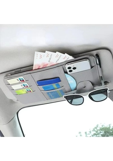 Araba Güneşlik Organizatör Oto Iç Aksesuarları Depolama Cep Kılıfı Pu Beige
