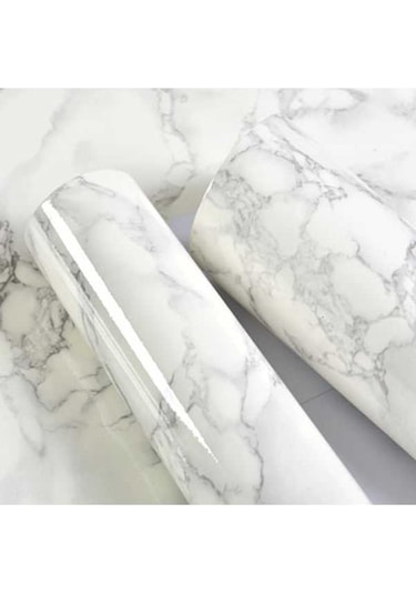 Opulentliving Dayanıklı Pvc Mermer Desenli Kendinden Yapışkanlı Duvar Kağıdı - 5 Metre, Mobilya Yenileme İçin