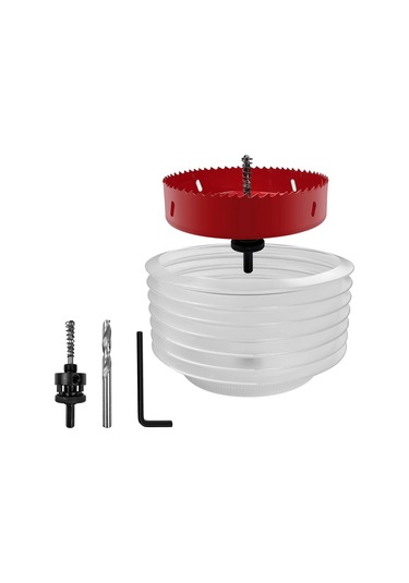 Toz Hazneli 6 İnç Delik Testeresi, 3/8 İnç Altıgen Şaftlı Mandrel Matkap Toz Haznesi