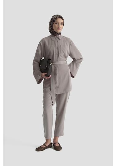 Armine Kemerli Lyocell Takım 25kd1104 Vizon Vizon