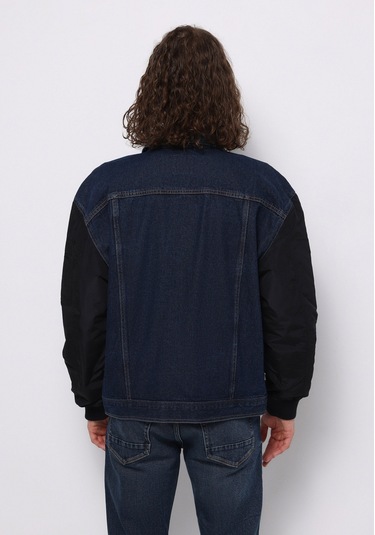 Colins Oversize Fit Düğmeli Astarsız Erkek Koyu Mavi Ceket Cl1076080 Q1.v1 Dn44498 Denim Colins Oversize Fit Düğmeli Astarsız Erkek Koyu Mavi Ceket Cl1076080 Q1.v1 Dn44498 Denim