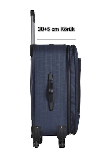 Xxl Battal Boy Dev Boy 90 Cm Körüklü Kumaş Valiz & Bavul Lacivert