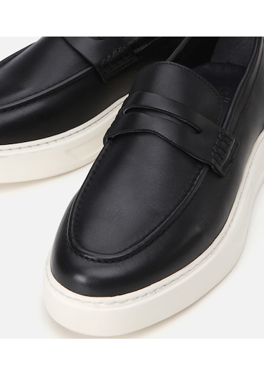 Hotiç Erkek Deri Siyah Topuk Detaylı Şık Günlük Loafer 02ayh305430a100 Siyah