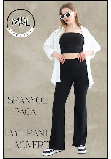 Kadın Yüksek Bel Toparlayıcı Tayt Pantolon Ispanyol Paça Likralı Esnek Dalgıç Koyu Lacivert 1040 Lacivert Kadın Yüksek Bel Toparlayıcı Tayt Pantolon Ispanyol Paça Likralı Esnek Dalgıç Koyu Lacivert 1040 Lacivert