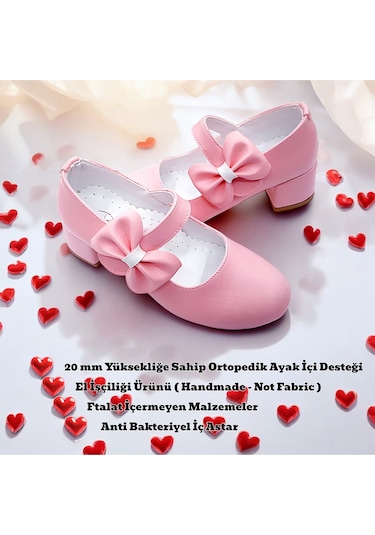 Beebron Ortopedik Topuklu Abiye Kız Çocuk Ayakkabı Soft Series Abiayk2401 Pembe Pembe