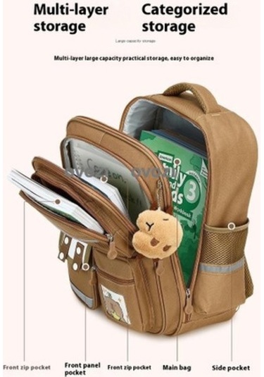 Szypzstore Ovozı Büyük Kapasiteli Karikatür Öğrenci Okul Çantası Günlük Omuz Çantası Uckxmu Renkli