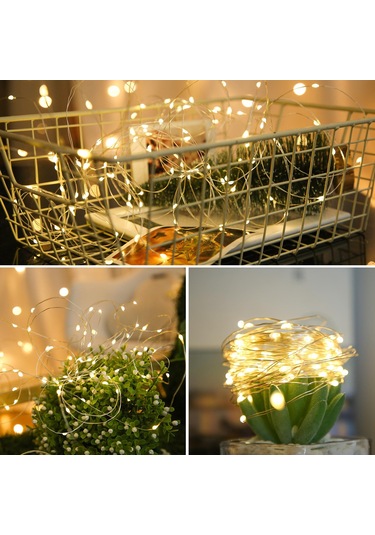 Ximistore9 Güneş Enerjili Led Işık Zinciri Dış Mekan Bakır Tel 7m 50 Işık Islak Işık Bahçe Tatil Dekorasyonu