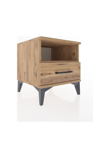 Hyperion Komodin Tek Raflı Tek Çekmeceli 44x44x48 Çam-çam Çam