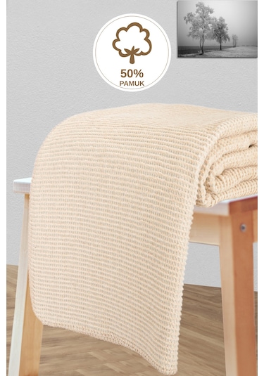 Verra Home Pamuklu Tv Battaniyesi 150 x 200 Bej