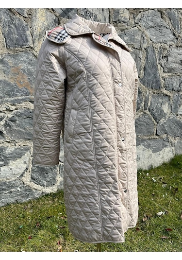 Baharlık Kapitone Mont A. Bej Büyük Beden 105cm Çok Renkli