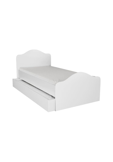 Baby Darling Kanguru Yavrulu Karyola 90x190cm Tekerlekli Yavru Yatak- Metal L Demir Destekli Beyaz %100 Mdf