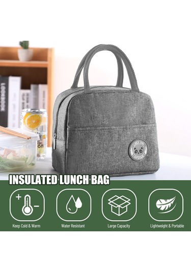 Padalink 6l Kapasiteli Isı Yalıtımlı Bento Çantası - Aluminyum Folyo Içli, Su Geçirmez, El Çantası İle Taşınabilir, Gri Kasyon Gri